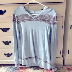 Aventura Light Blue and Brown Patterned Hoodie